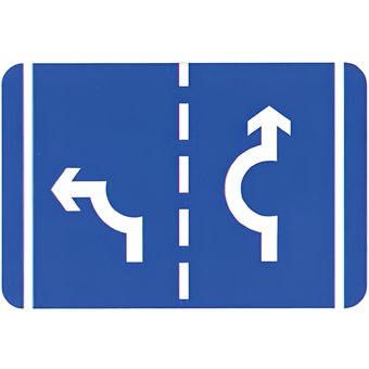 Arrows depicting lane direction on a 2 lane roundabout