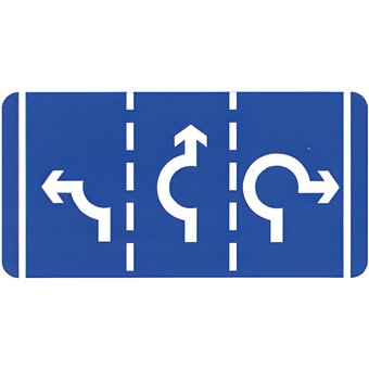 Arrows depicting lane direction on a 3 lane roundabout