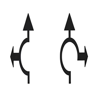 Arrows depicting lane direction on roundabouts