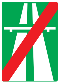 End of motorway