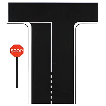 Stop T-junction: stop and give way